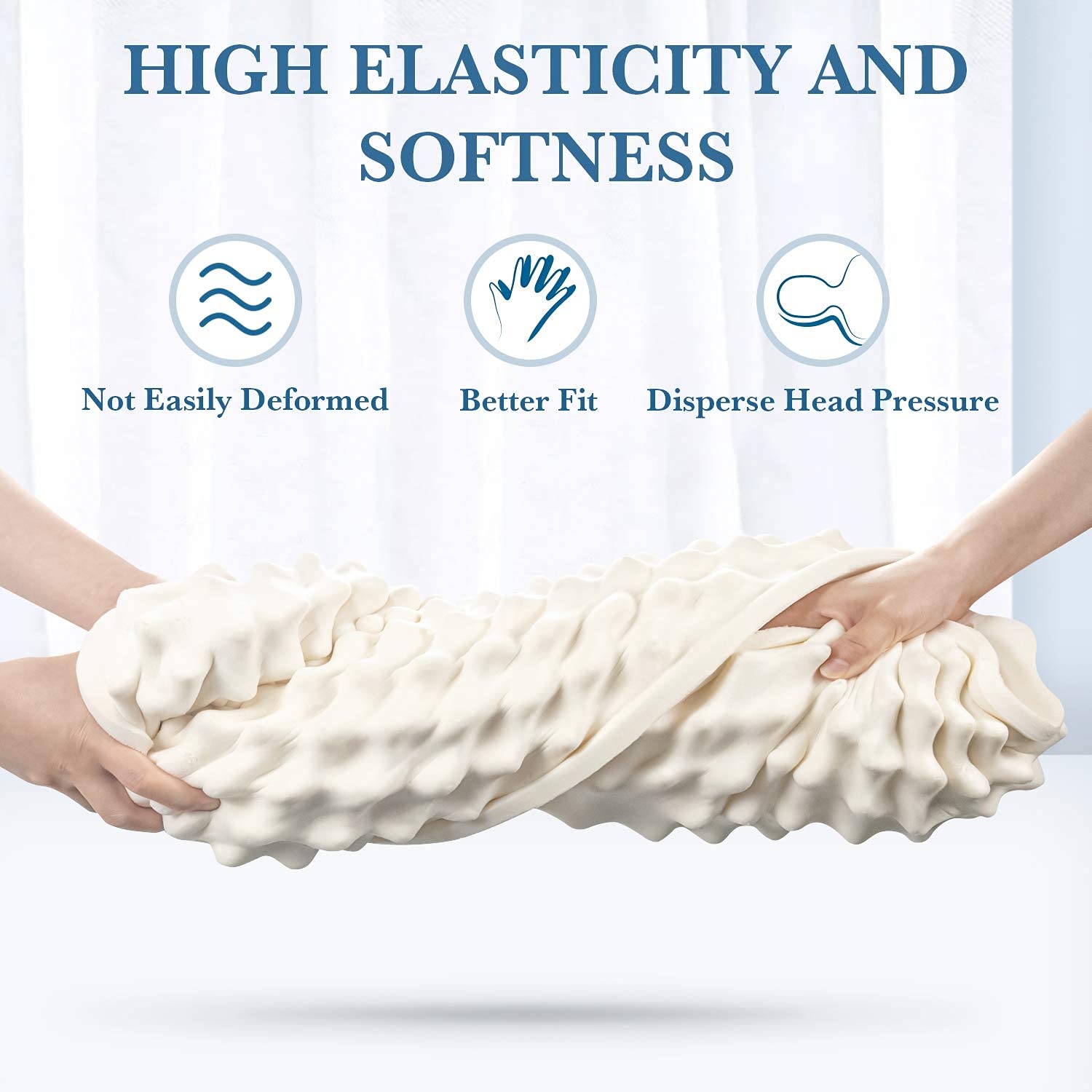 Sensory latex kussen met schouderuitsparing biedt neksteun