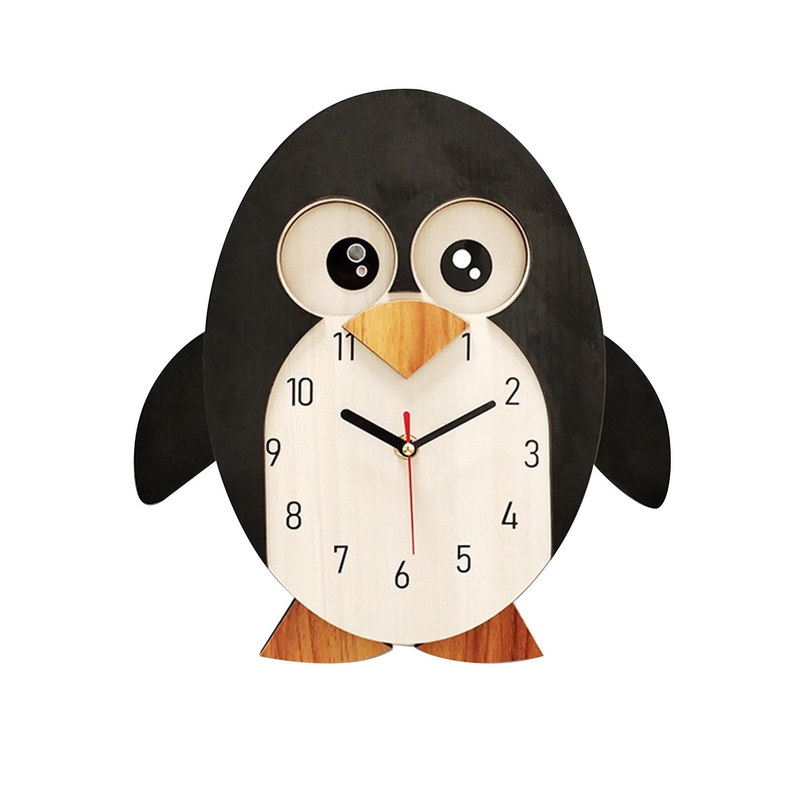 Horloge murale contre les tics-tacs en bois mignon pour retrouver le sommeil