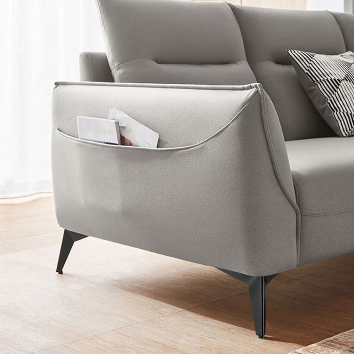 Abaodam Gambe per Mobili in Acciaio Laminato a Freddo Nero 4 Pezzi Supporto Resistente a Umidità e Polvere per Tavolino da Caffè e Divano, Facile da Pulire, Design Creativo per Uso