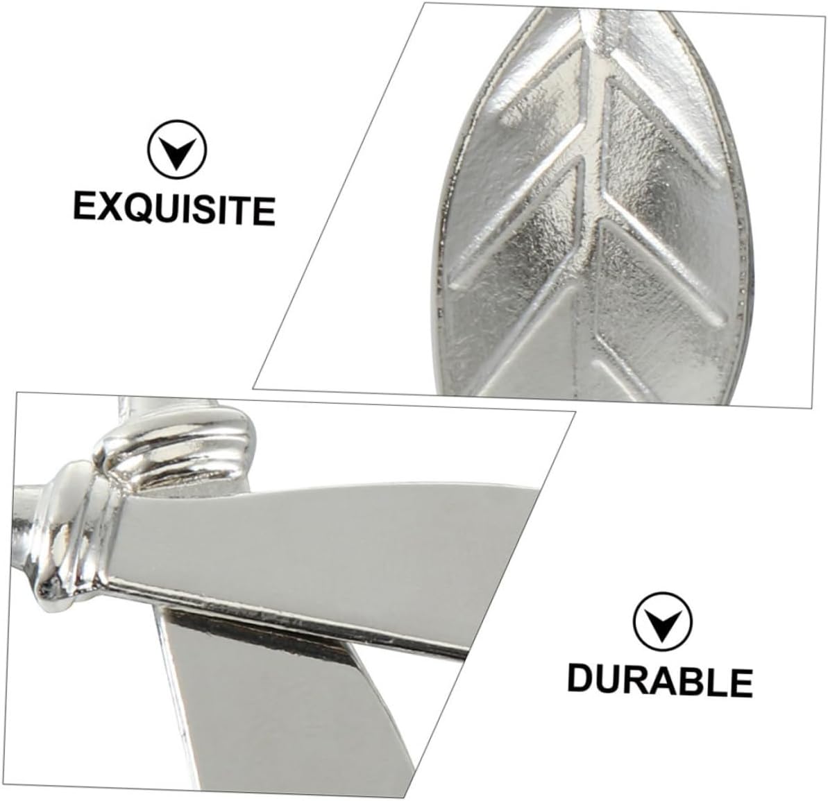 UKCOCO 3 Piece Leaf Handle Butter Knives Zinc Alloy Silver Cutters
