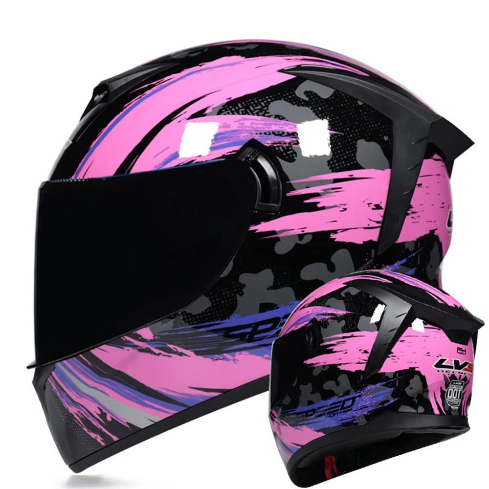 MotuoMr Unisex-Adult Full Face Motorcycle Helmet DOT Approved Motorbike Moped Street Bike Racing Crash Helmet with Graphic