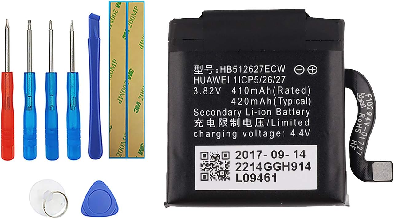 HB512627ECW Replacement Battery Compatible with Huawei Watch 2 Pro 4G EO-DLXXU Watch GT LEO-B09 LE0-BX9 Leo-BX9 with Toolkit