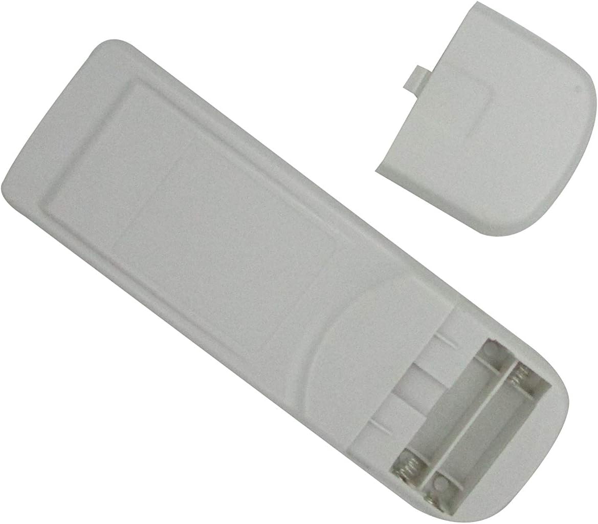 Back of the remote control with the battery cover removed, showing the battery slots.