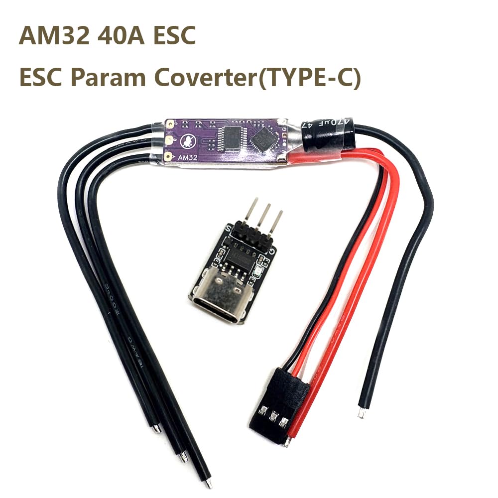 Amazon.com: 32-Bit ESC AM32 2-4S 40A Speed Controller 5V 2A