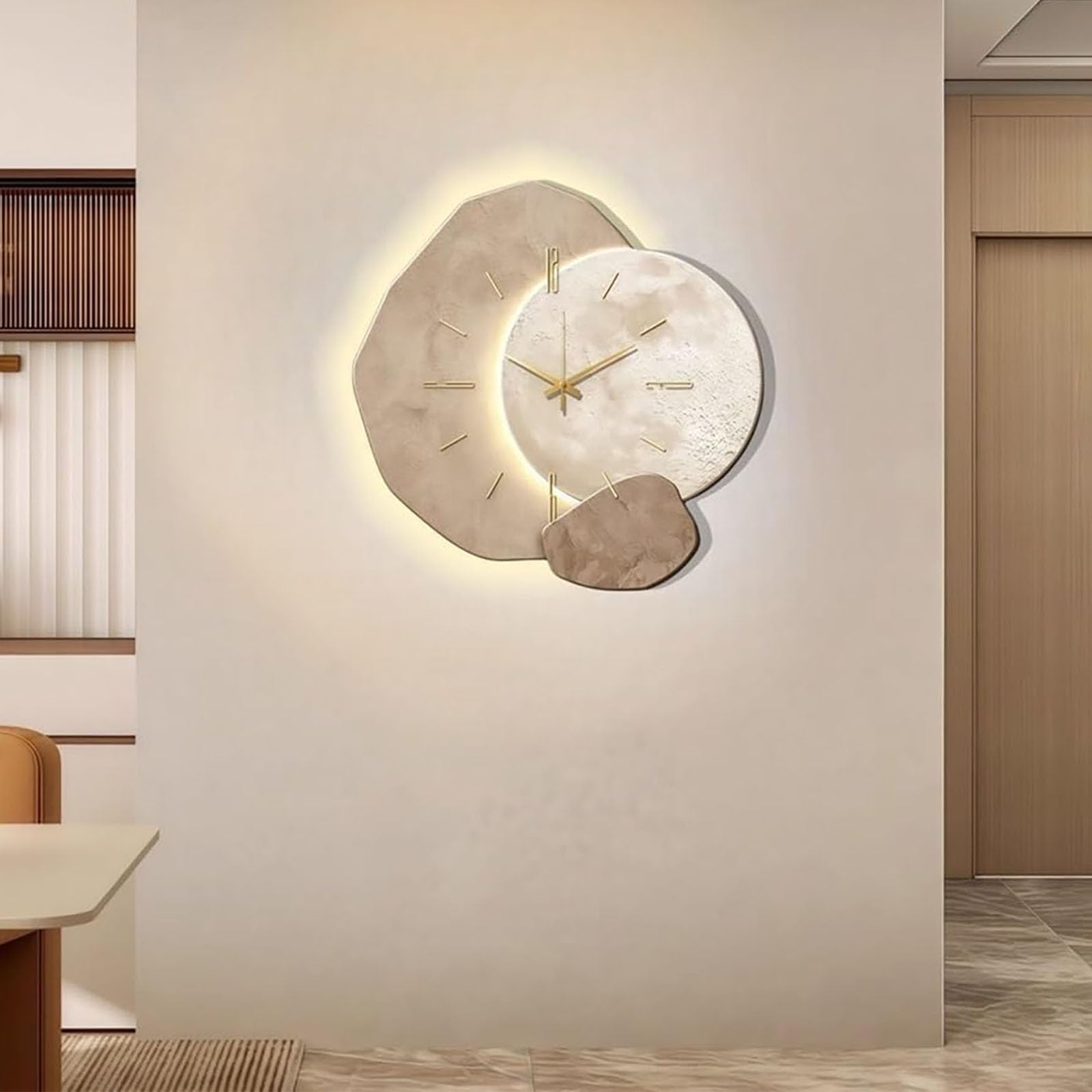 Orologio creativo da appendere con luce a LED, orologio da parete luminoso, orologio decorativo semplice per casa, ristorante, hotel, 60 x 60 cm