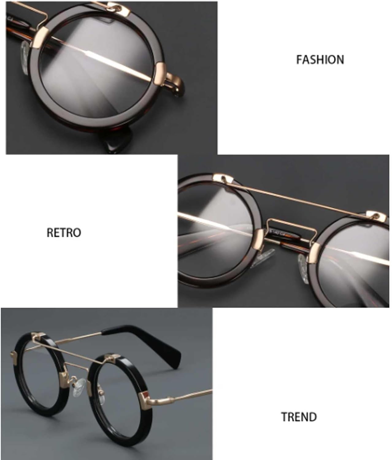 Montature Montature per Occhiali Fatte a Mano Montature per Occhiali Rotonde in Acetato Montature per Occhiali alla Moda e uniche 137 * 137 mm Occhiali da Vista Unisex Comodo da Indossare