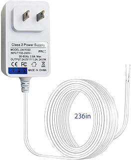 UPMMUD 24V Video Doorbell Power Adapter for Ring, Nest, Eufy, Wyze, Arlo - 19.6ft Cable Transformer, Plug & Play