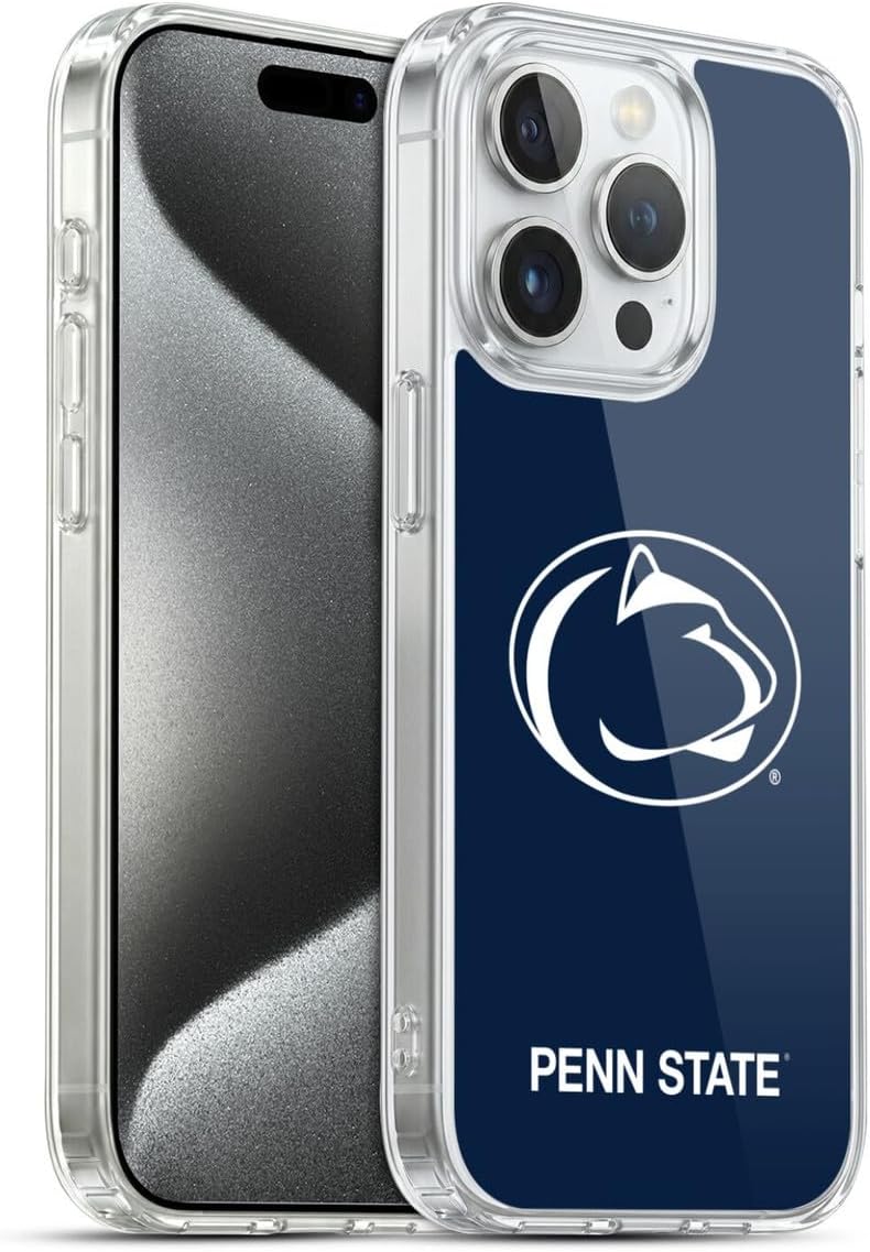 Head Case Designs Officially Licensed Pennsylvania State University PSU Plain Gel Case [Military Grade Protection] Compatible with Apple iPhone 15 Pro and Compatible with MagSafe