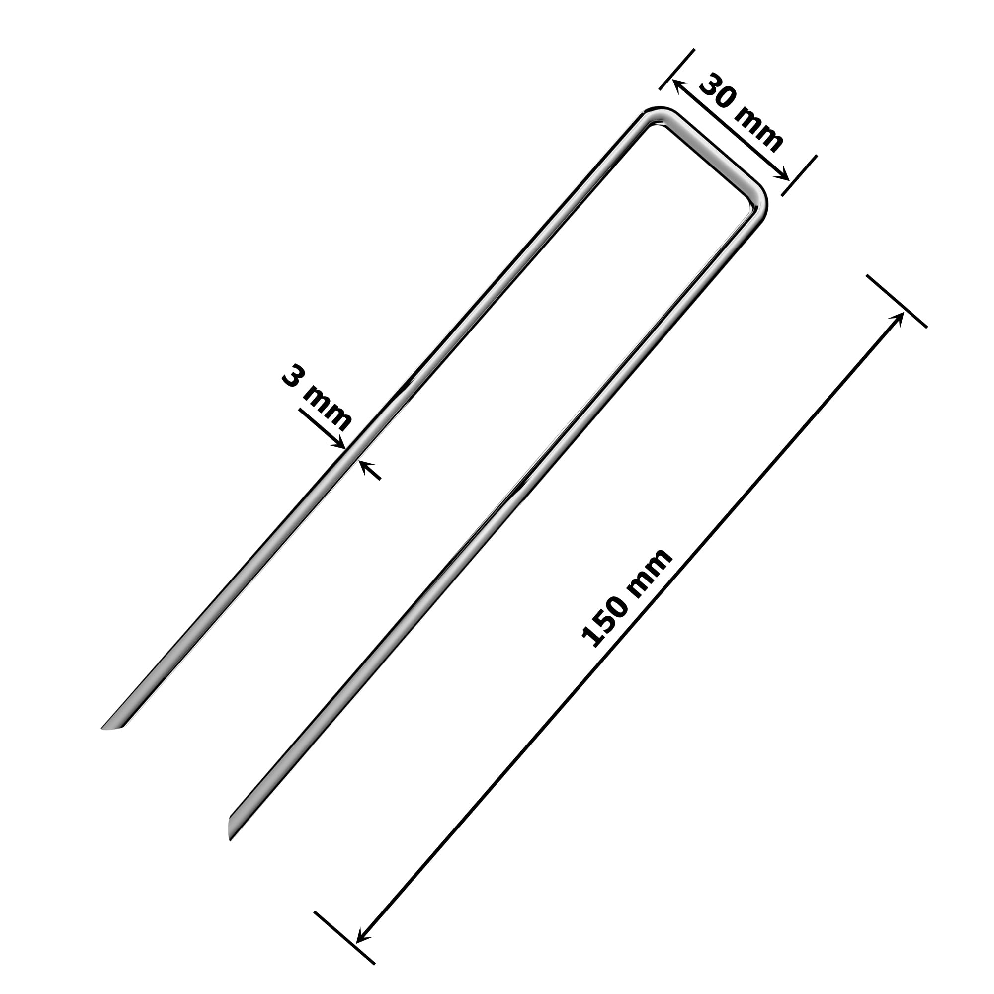 Szpilki metalowe ocynkowane do agrowłókniny agrotkaniny kotwy kołki 100szt. (15cm)