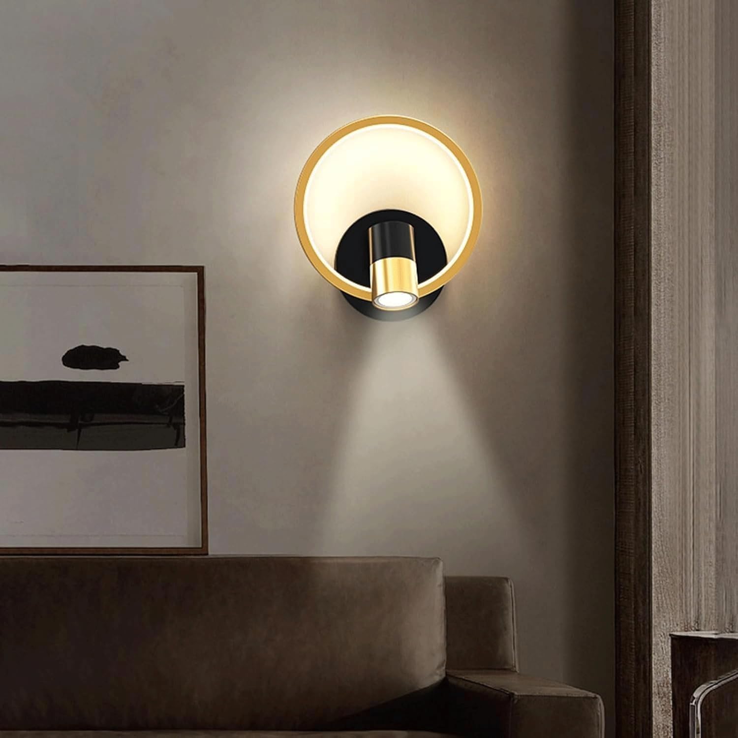 Lámparas de Pared para Dormitorio, luminosidad Ajustable, LED, Foco de Pared Ajustable, Metal, giratorias, para mesita de Noche, Dormitorio y Sala de Estar.