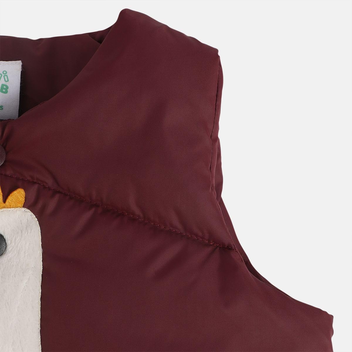 miniklub Baby Girls Round Neck Sleeveless Maroon Color Woven Gilet (12-18M) 3