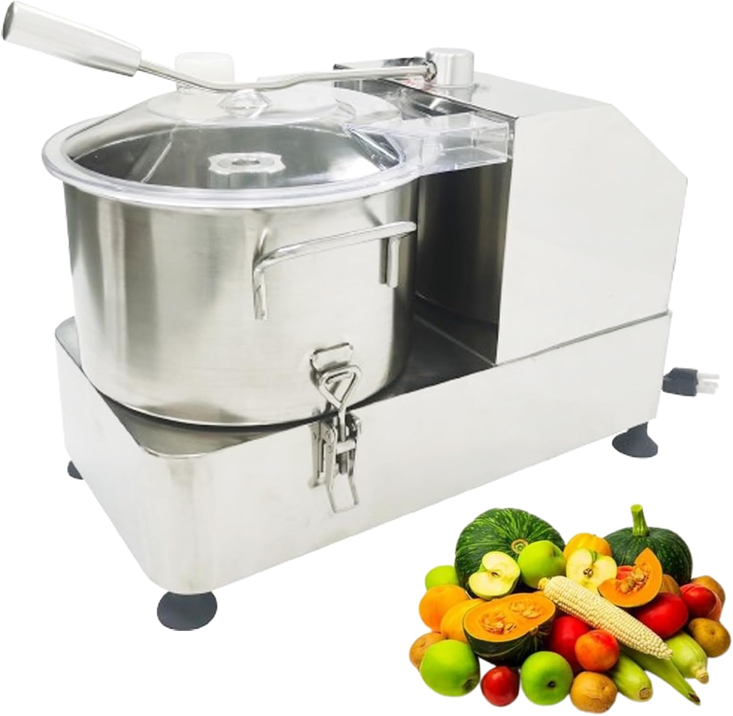 INTBUYING Electric Vegetable Chopper 6L Multi-Function Food Processor Commercial Vegetables Fruits Blender Cutter Adjustable Speed with Transparent Top for Meat Onion Potato 110V 1800W