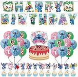 Cartoon Birthday Party Supplies, Anime Birthday Party Decorations, Includes Cake Topper，Cupcake Top