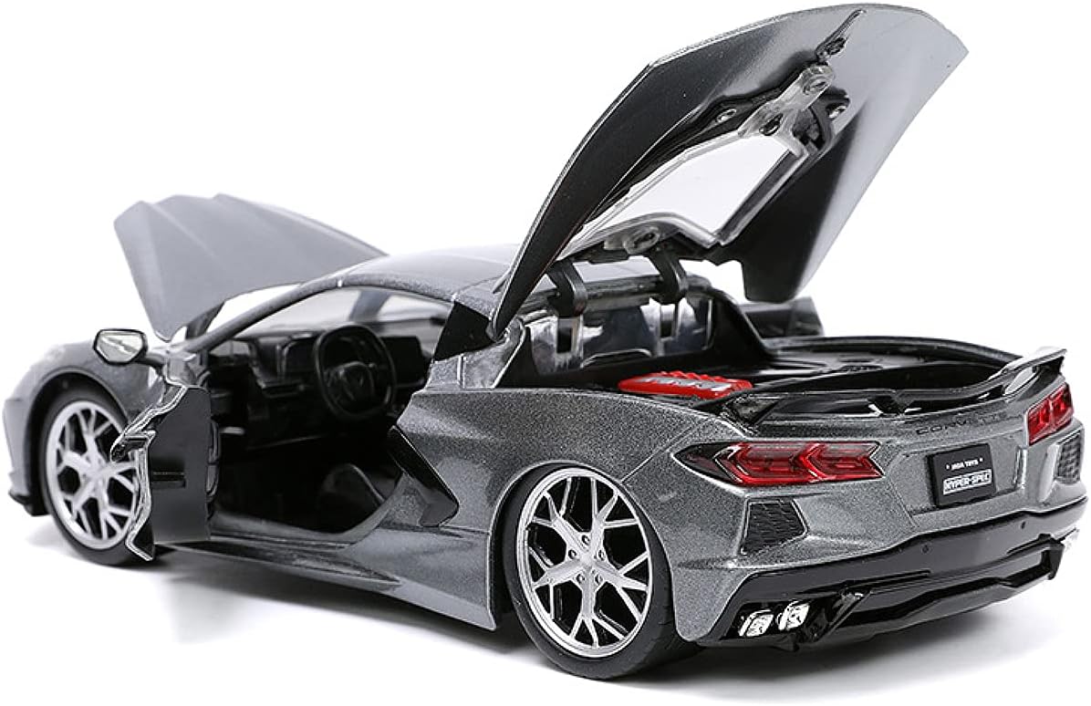 2020 Chevy Corvette Stingray C8 Dark Gray Metallic Hyper-Spec Series 1/24 Diecast Model Car by Jada 32716 : Arts, Crafts & Sewing