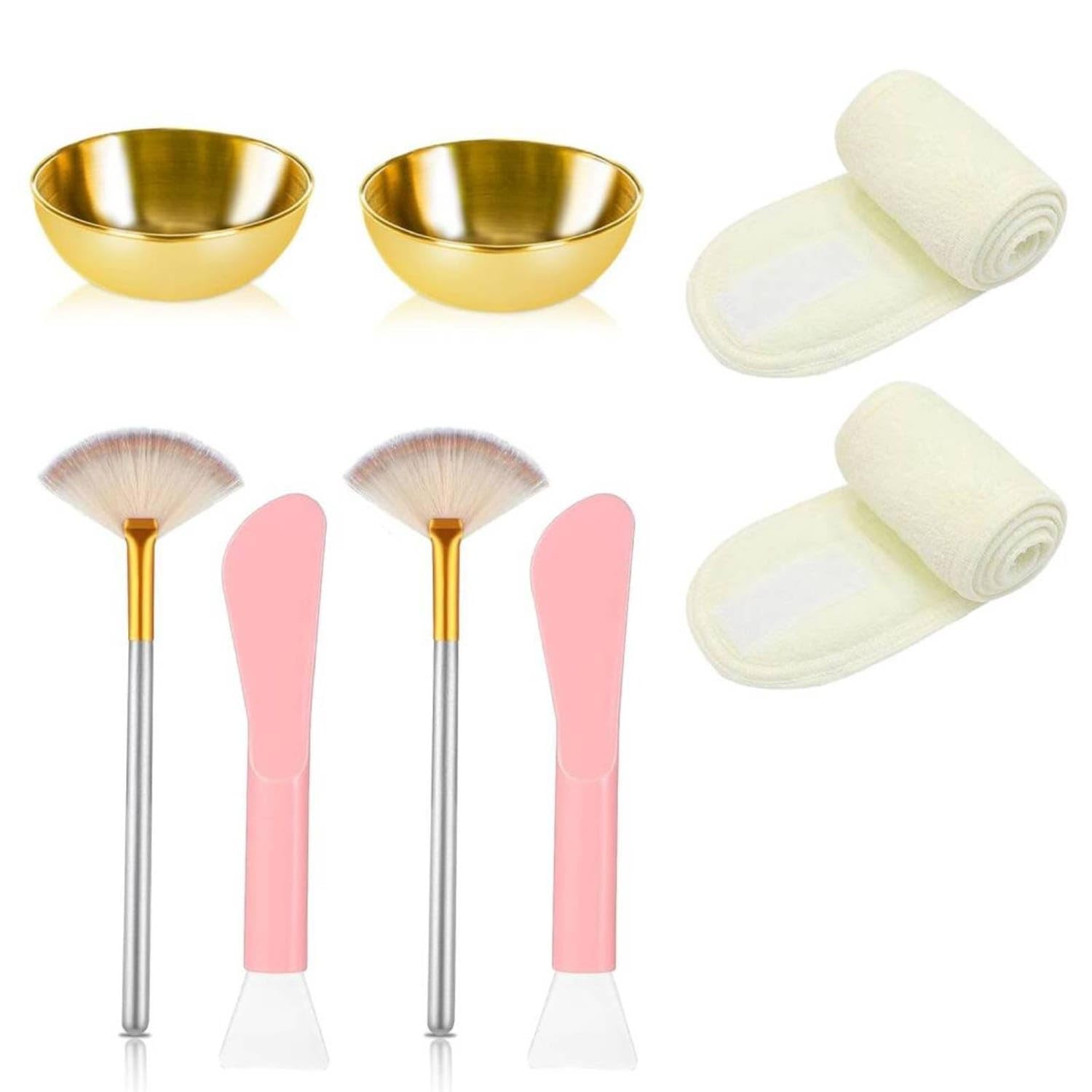 Face Mask Bowl and Brush Set Stainless Steel Facial Mask Mixing Bowl Set Reusable Beauty Care for Home Skin Maintenance, Spa, Salon, Champagne Gold Set | Home & Garden-image-43