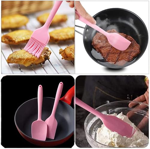 Miniatura 3 de Juego de utensilios de cocina de silicona, 12 piezas de utensilios de cocina con asas de silicona, juegos de espátulas de cocina con soporte, color