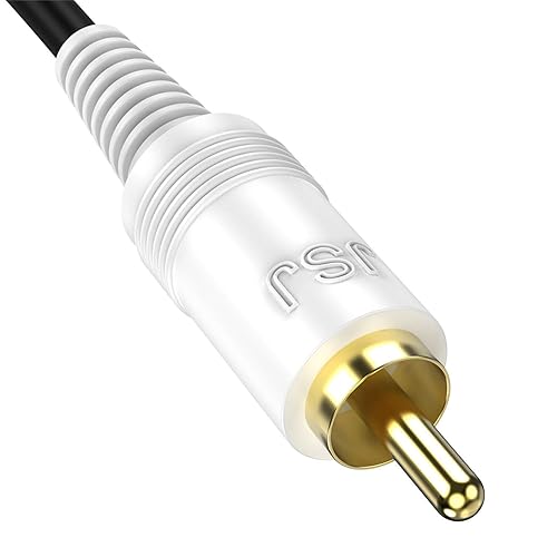 Miniatura 4 de Paquete de 2 cables divisores de audio con conductor OFC doble blindaje chapado en oro, carcasa de PVC flexible  0.7 ft  0.6 pies