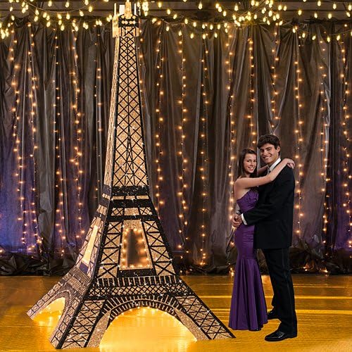 Stumps 11 ft. 7 in. Tres Chic 3D Paris France Eiffel Tower Prop Standup Photo Booth Prop Background Backdrop Party Decoration Decor Scene Setter Cardboard Cutout