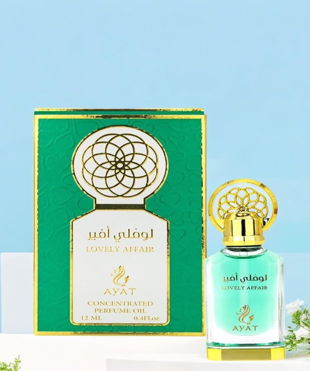 BUSINESS SQUARE BS Ayat Perfumes - Olio Profumato 12ml - Estratto Profumato Senza Alcool, Muschio Premium, Unisex, Orientale, Arabo, Oud, Naturale, Ambra - Profumi per donna e uomo da Dubai (Lovely