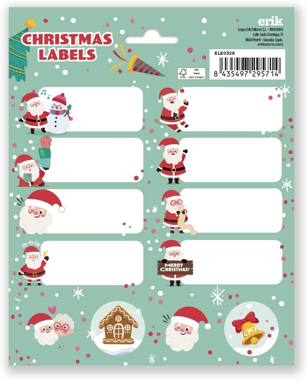 120Pcs Étiquette Autocollant "Joyeux Noël" Motif Père Noël