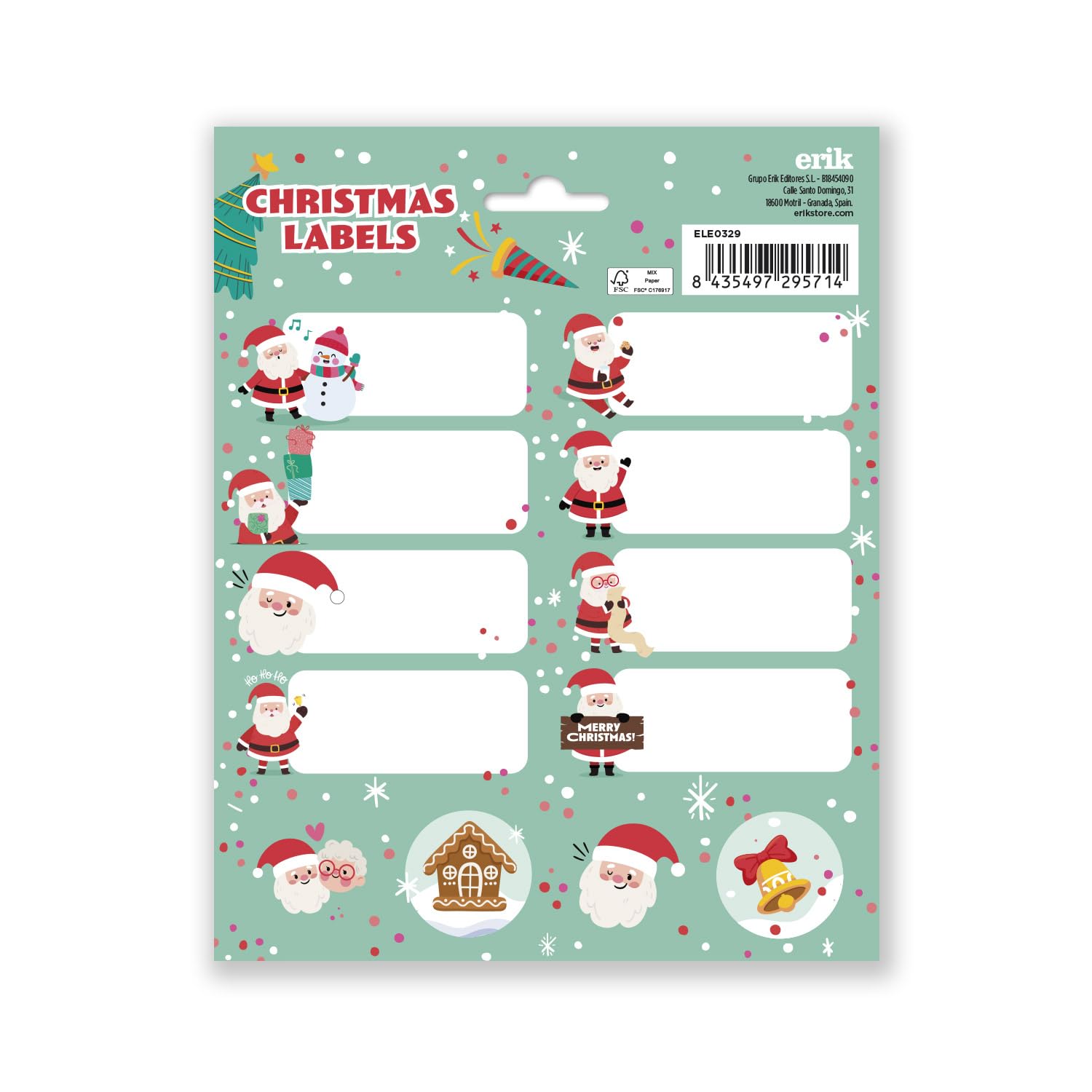 Grupo Erik Label Stickers - Christmas Gift Tags for Presents, School Name Stickers, Kids Stickers, Food Labels Stickers | Coloured Sticky Labels, Coloured Labels, Coloured Stickers