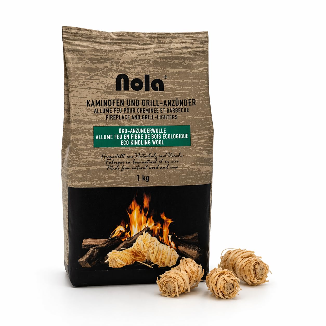 10 kg Premium Holzwolle (10x1 kg) | Anzündwolle, Kaminanzünder aus Holz und Wachs, Anzünder, Grillanzünder, Feueranzünder, Holzwolle, Holzanzünder, Öko Ofenanzünder für Grill und Kamin/Art. 147 (10)