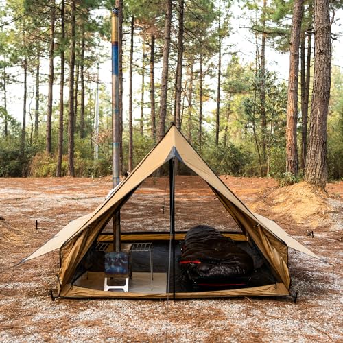 POMOLY CHALET 70 Pro ロッジ型テント 2人用 煙突穴付き ソロキャンプ 軽量 コンパクト収納 小屋型テント キャンプテント 登山 ツーリング アウトドア用
