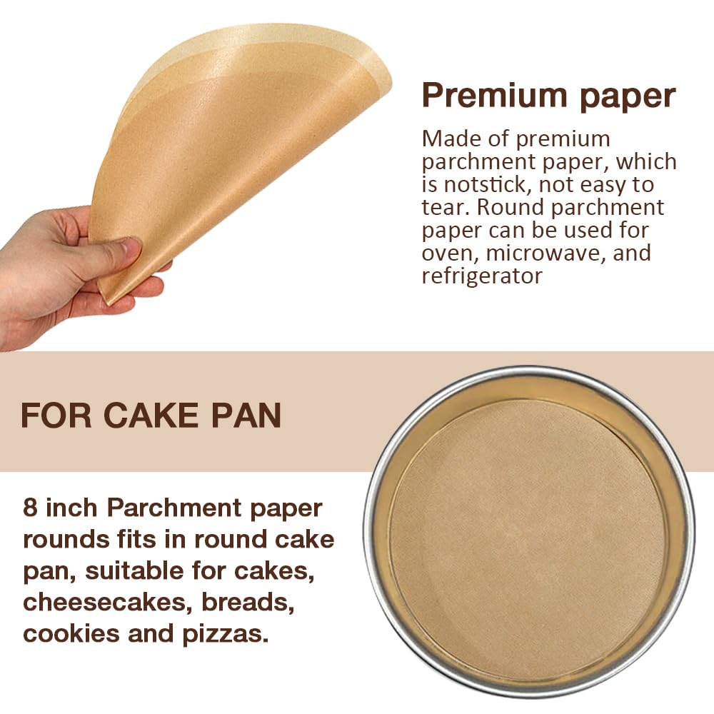 Pergamentpapier, rund, 20,3 cm, 300 Stück, Pergamentpapier zum Backen