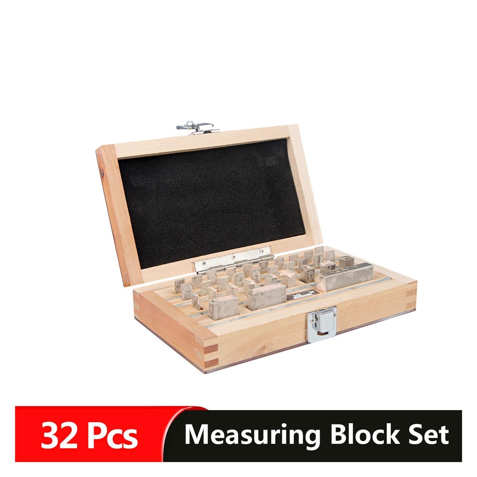32 sztuk/zestaw stalowy miernik blokowy 1/0 klasy suwmiarka przemysłowa mikrometryczna narzędzia do kontroli i kalibracji 0.01mm Precyzyjny pomiar(0 grade)
