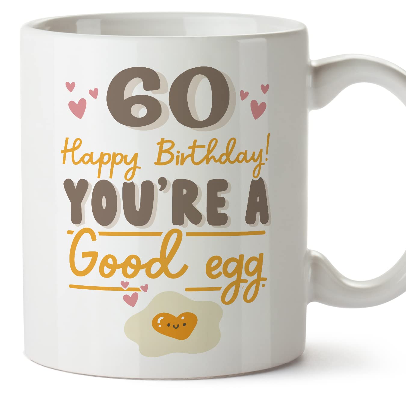 MUGFFINS 60 Birthday Mug - in English - Happy Birthday You're a Good Egg - Funny Anniversary Present - 11 oz — image 1