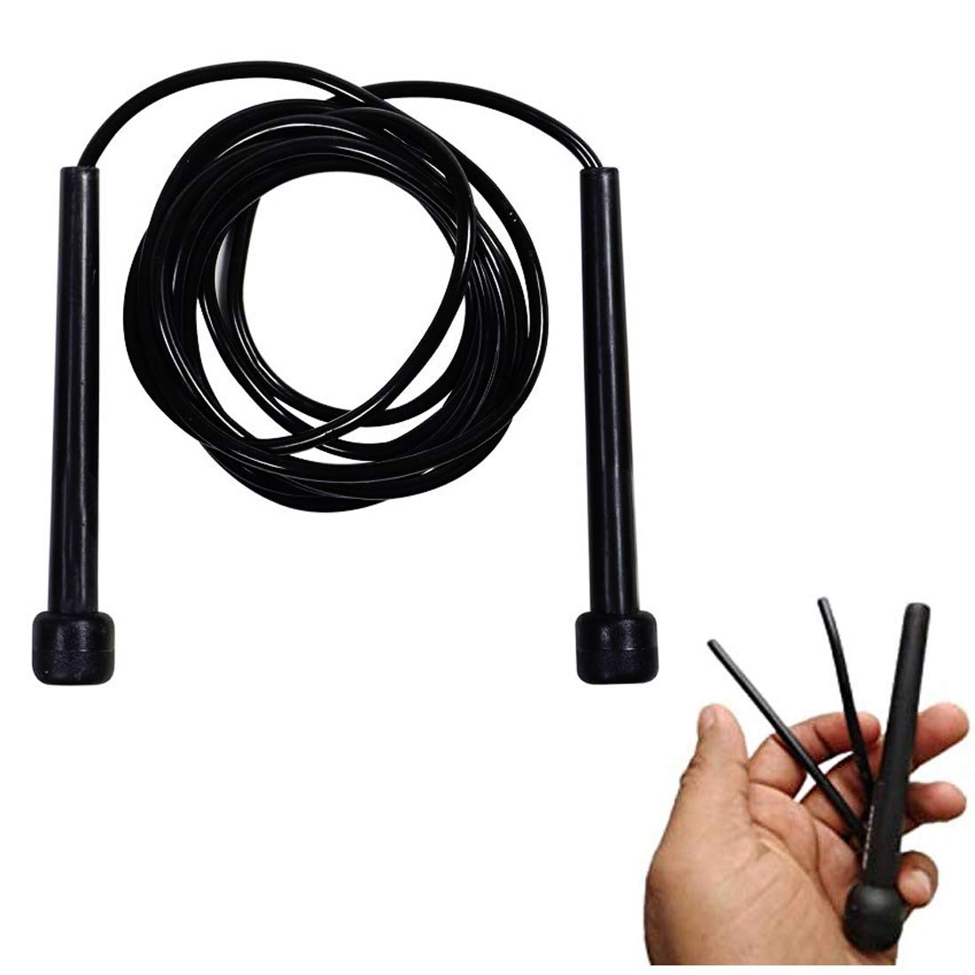 COMPASS SPORTS Skipping Rope for Exercise Anti-Slip Pencil Skipping Rope for GYM exercise Men, Womens Adjustable Nylon Skipping Rope - Black (B08XPL37GR) Amazon Price History, Amazon Price Tracker