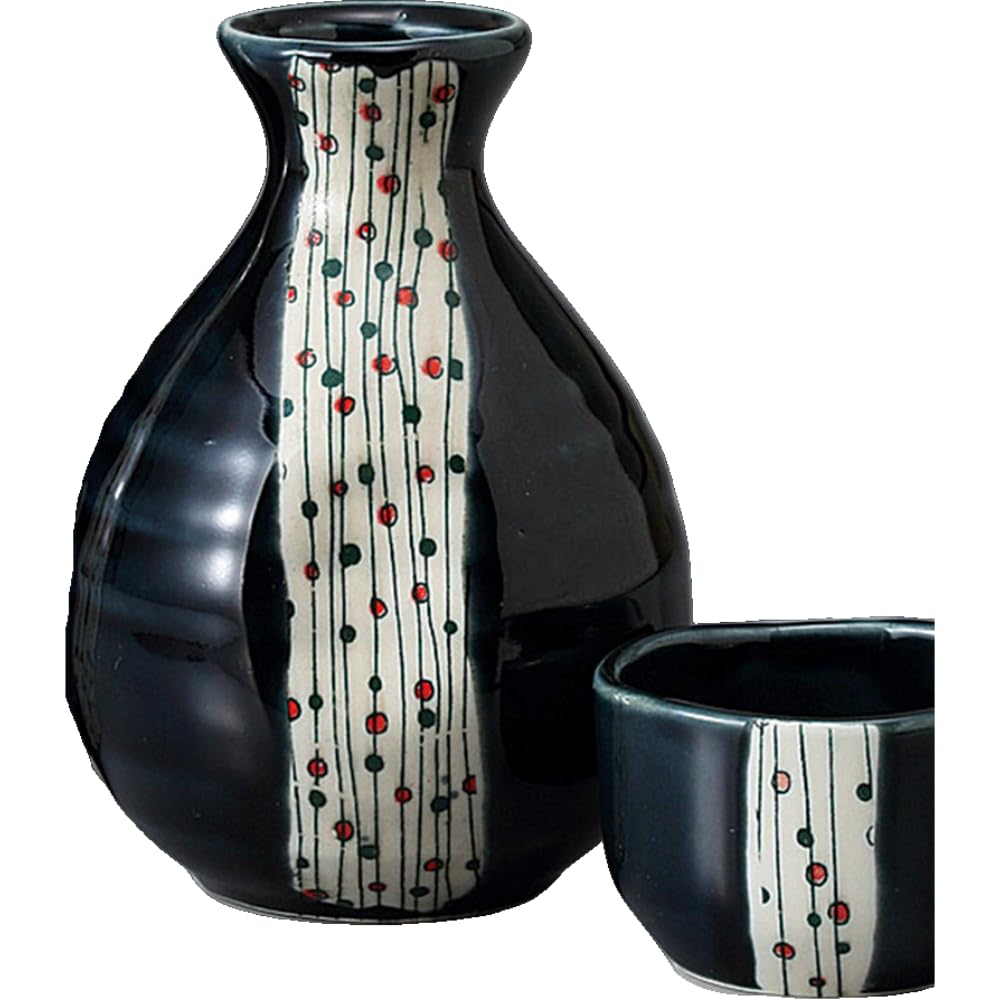 濃紺 陶器製細長い瓶