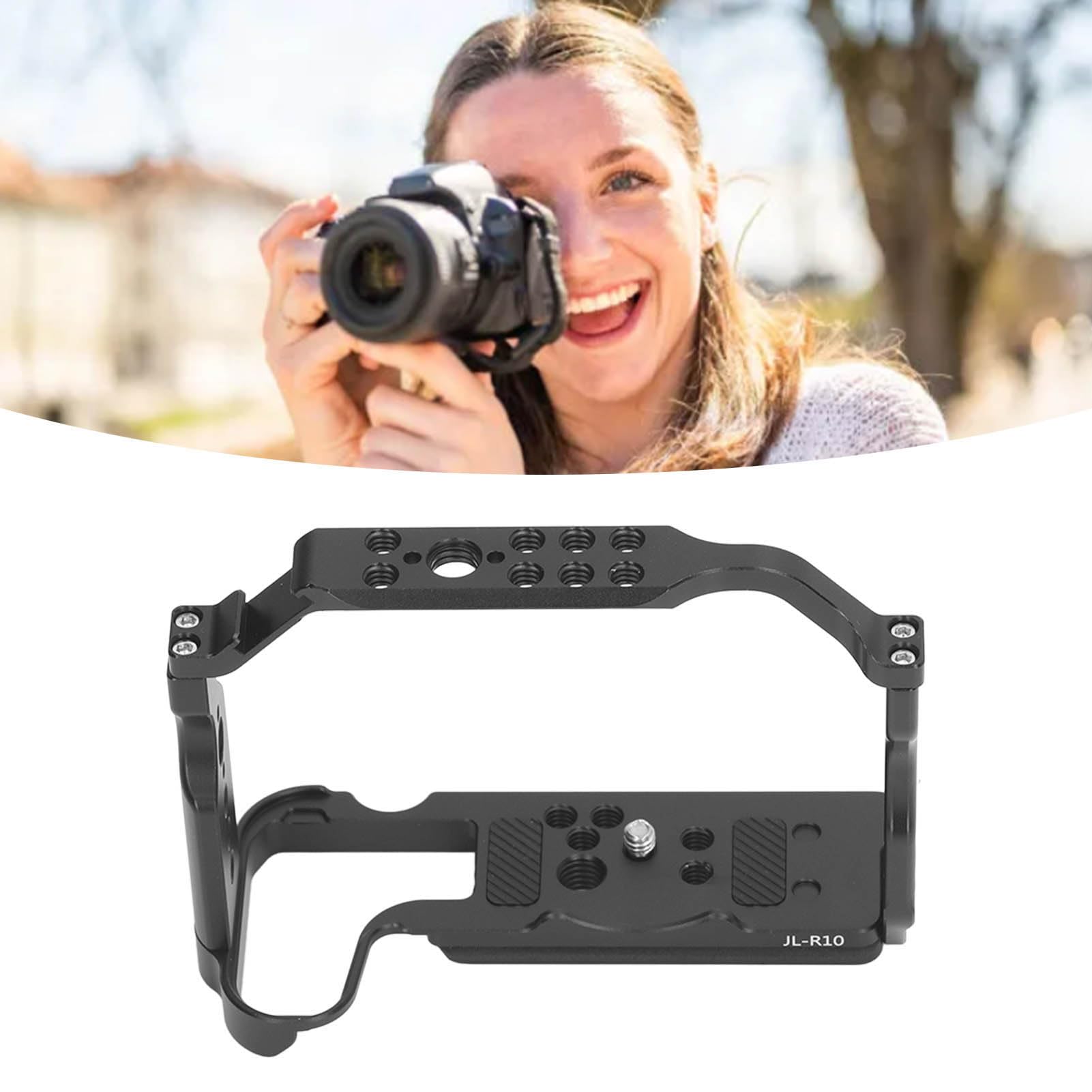 Klatka Operatorska do Aparatu R10, Stabilizator Aparatu DSLR ze Stopu Aluminium z Otworami na śruby 1/4 3/8 Zimne Buty, do Vloggingu Nagrywanie Wideo Tworzenie Filmów