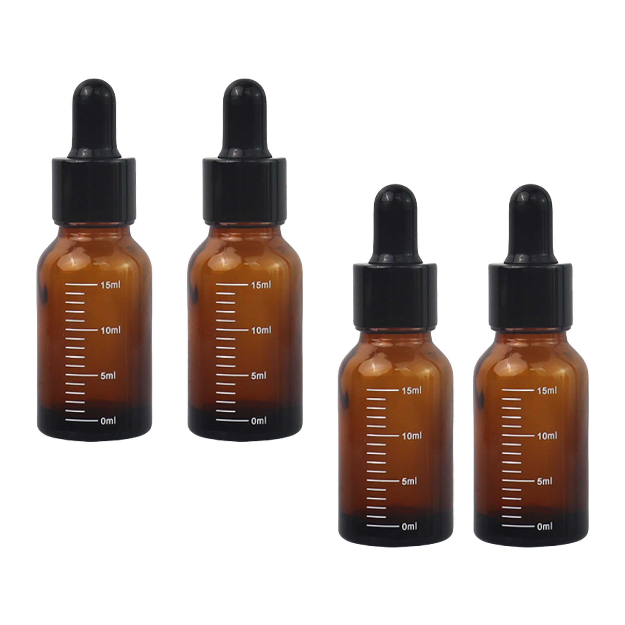 KENASTA 遮光スポイト瓶 15ml 4本セット ブラウン ガラス製 アロマオイルボトル マッサージ、フレグランス、アロマテラピー 精油容器 ガラススポイトボトル 小分け用
