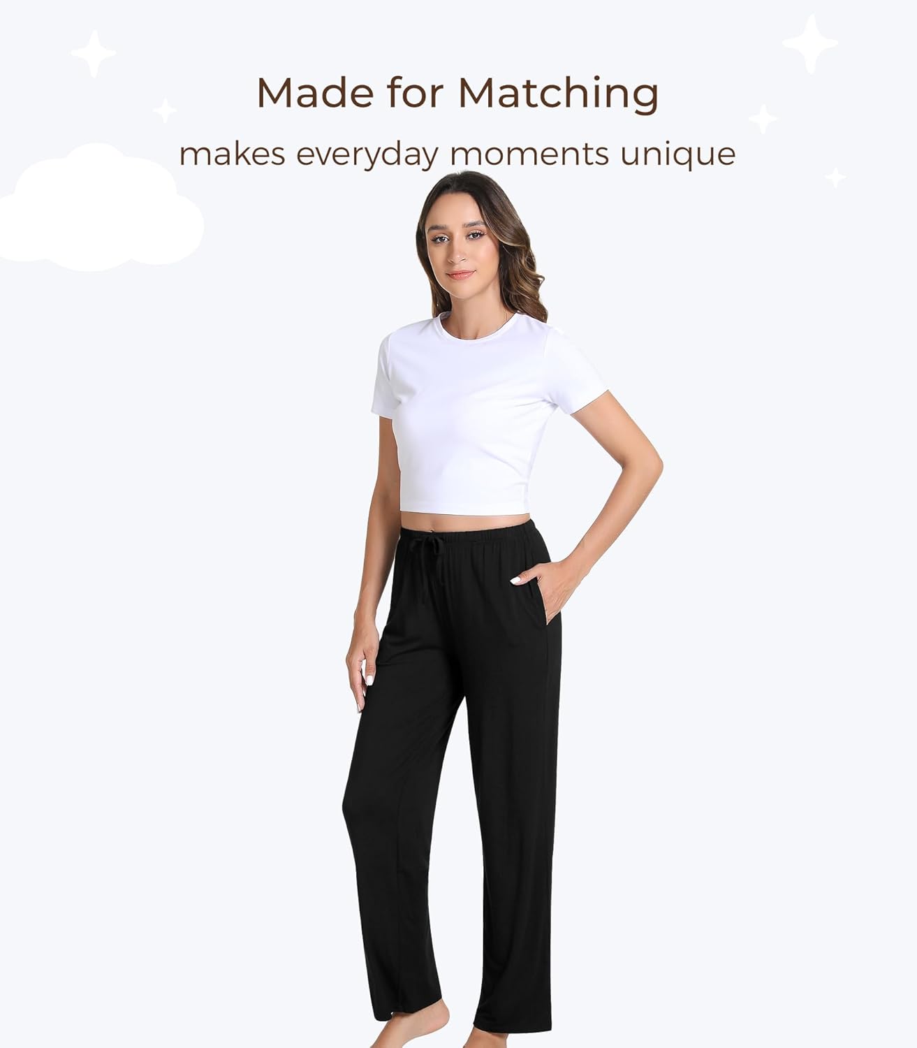 Women's Pajama Pants Soft Sleep Bottoms Pant Knit Lounge Bottom Sleepwear with Pocket Bamboo Viscose S-XXL - Image 3