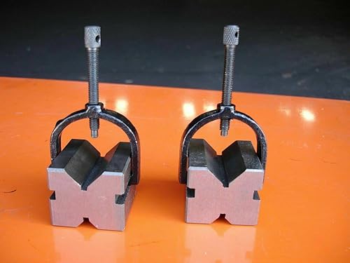 Miniatura 7 de AnNafi Industrial H5608 - Par de bloques en V con abrazaderas de 1-58 pulgadas  Superficie 100% precisa  Bloques planos endurecidos con tierra