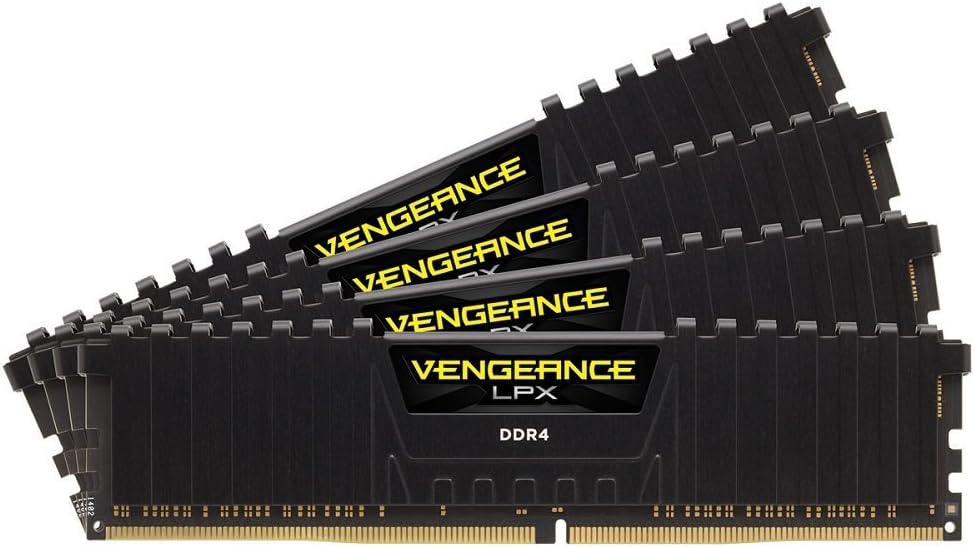 Corsair CMK64GX4M4A2666C16 Vengeance LPX 64 GB (4 X 16 GB) DDR4 2666 MHz C16 XMP 2.0 High Performance Desktop Memory Kit, Black