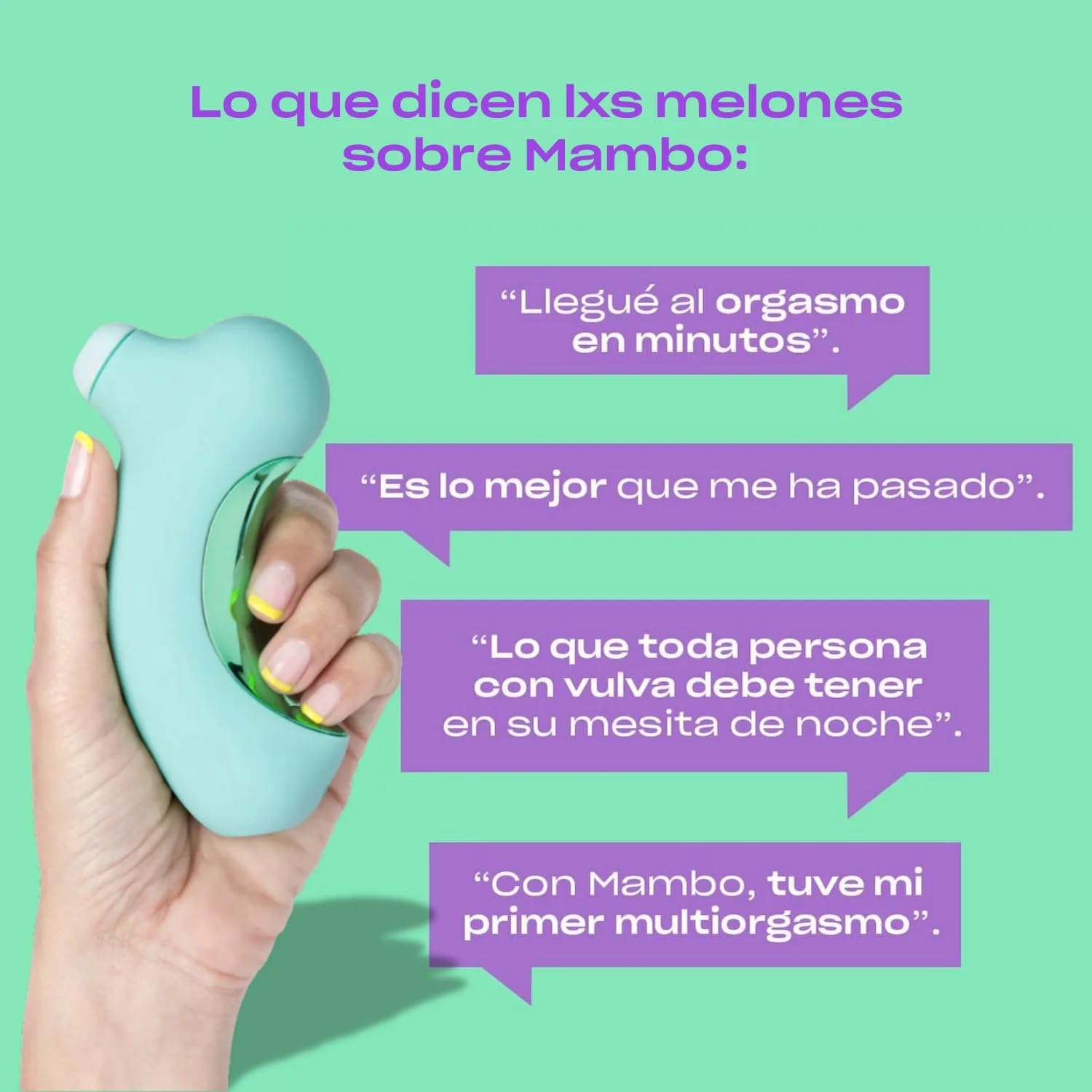 Platanomelón - Succionador de Clítoris con 14 Niveles Progresivos, Tecnología Oh! Tech®, Sumergible y Recargable - Mambo Lavanda