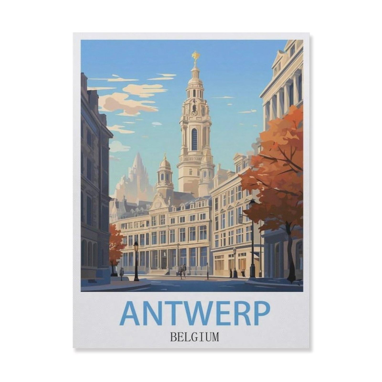 Funny Metal Tin Signs，Antwerp Belgium(30x40cm）