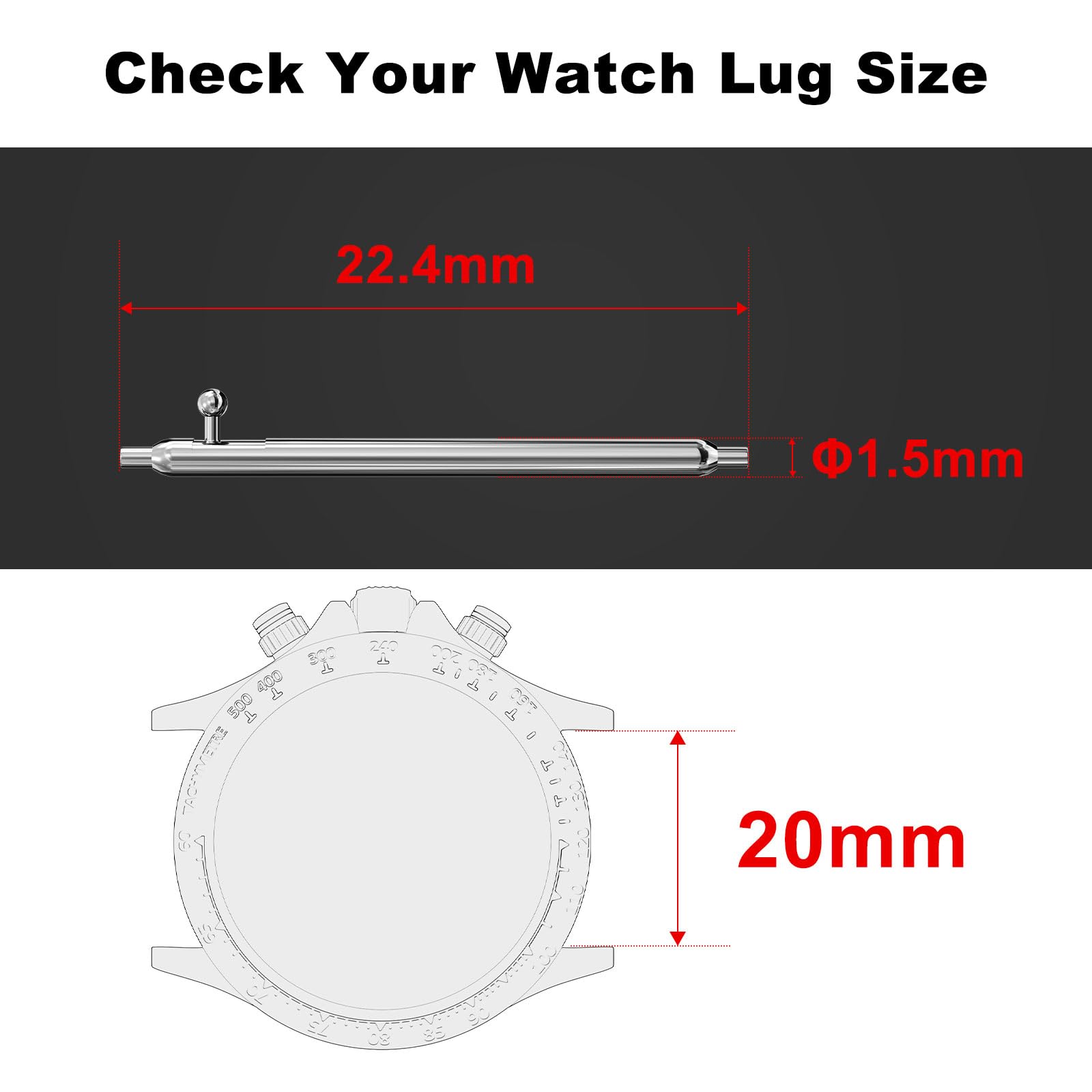 Hapysen 20mm Quick Release Spring Bar Compatible for Samsung Galaxy Watch 6/Galaxy Watch 5/5 Pro/Galaxy Watch 4/4 Classic/Galaxy Watch (42mm)/ Galaxy Watch Active 2 (40mm 44mm) Watch Pins, 10pack