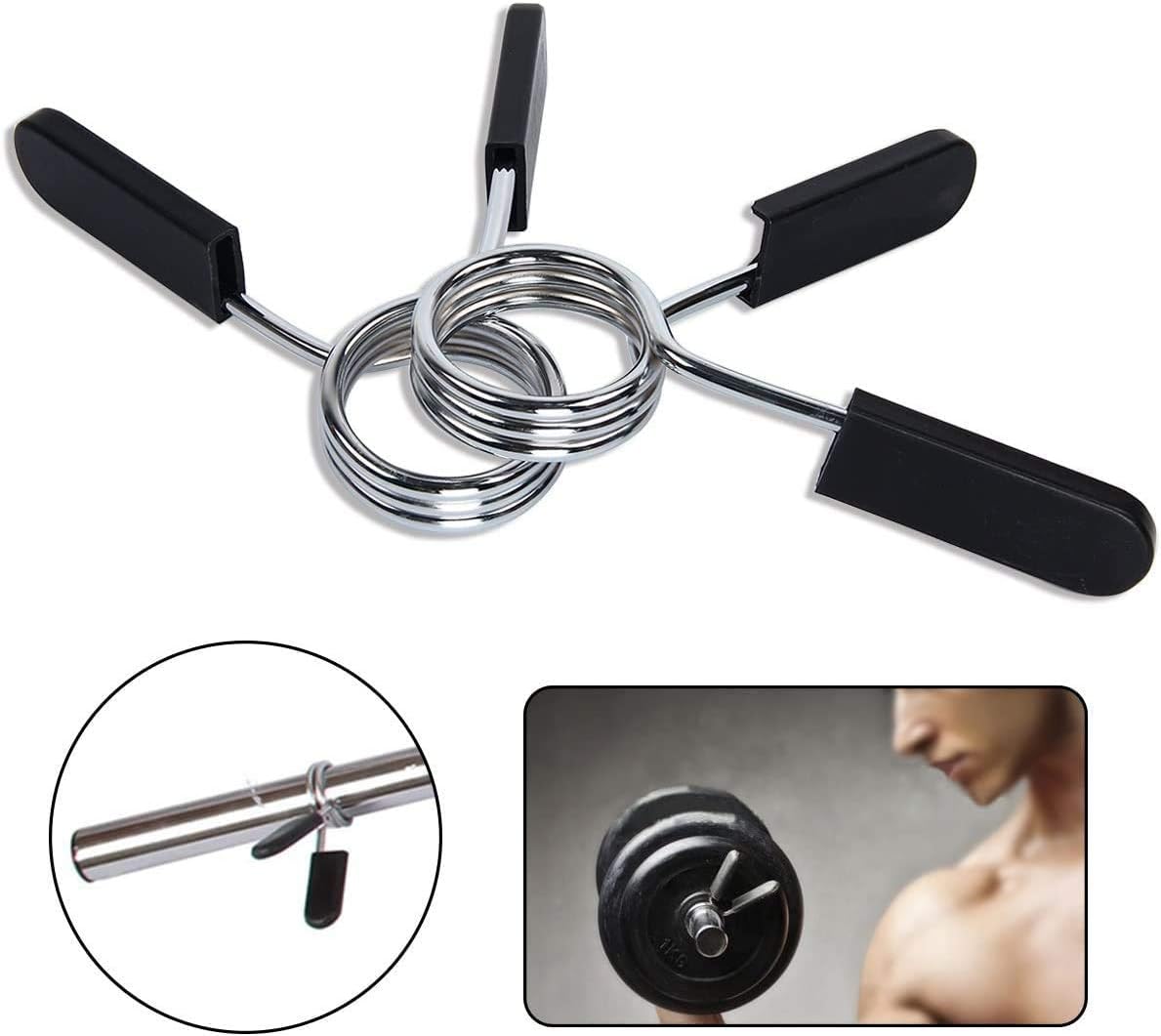 Voarge Dumbbell Bar Spring Lock Set of 4 Weight Lever Clamps for Dumbbells Weight Lifting, Dumbbell Attachment, Locker, 30 mm - Image 5
