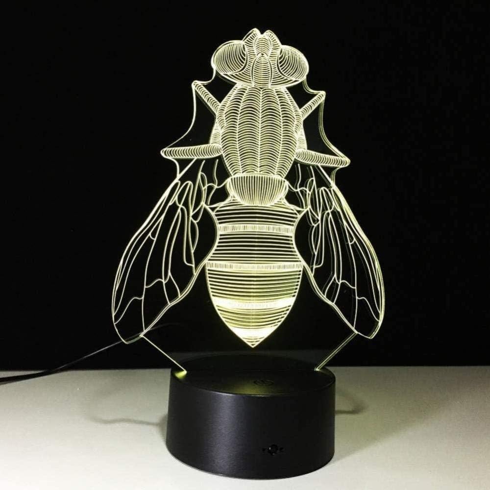 BPA 3D Magic Lantern LED Night Light USB 7 Color Sensor Table Lamp Children Christmas Birthday Gifts Home Decoration (Insects) ATTACHED A 80G SUPER CLEAN GEL.