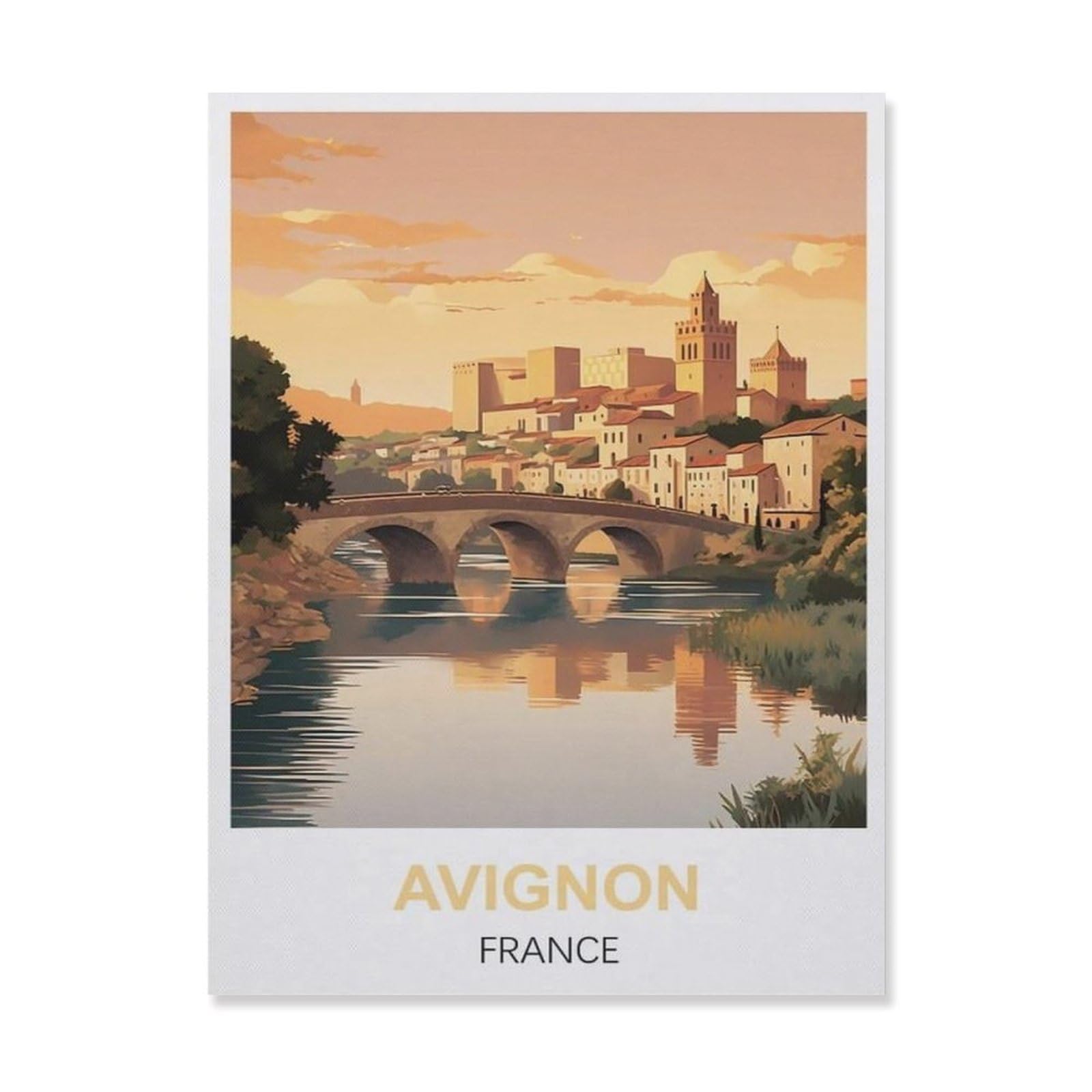 Vintage Metal Tin Sign，Avignon France(15x30cm）
