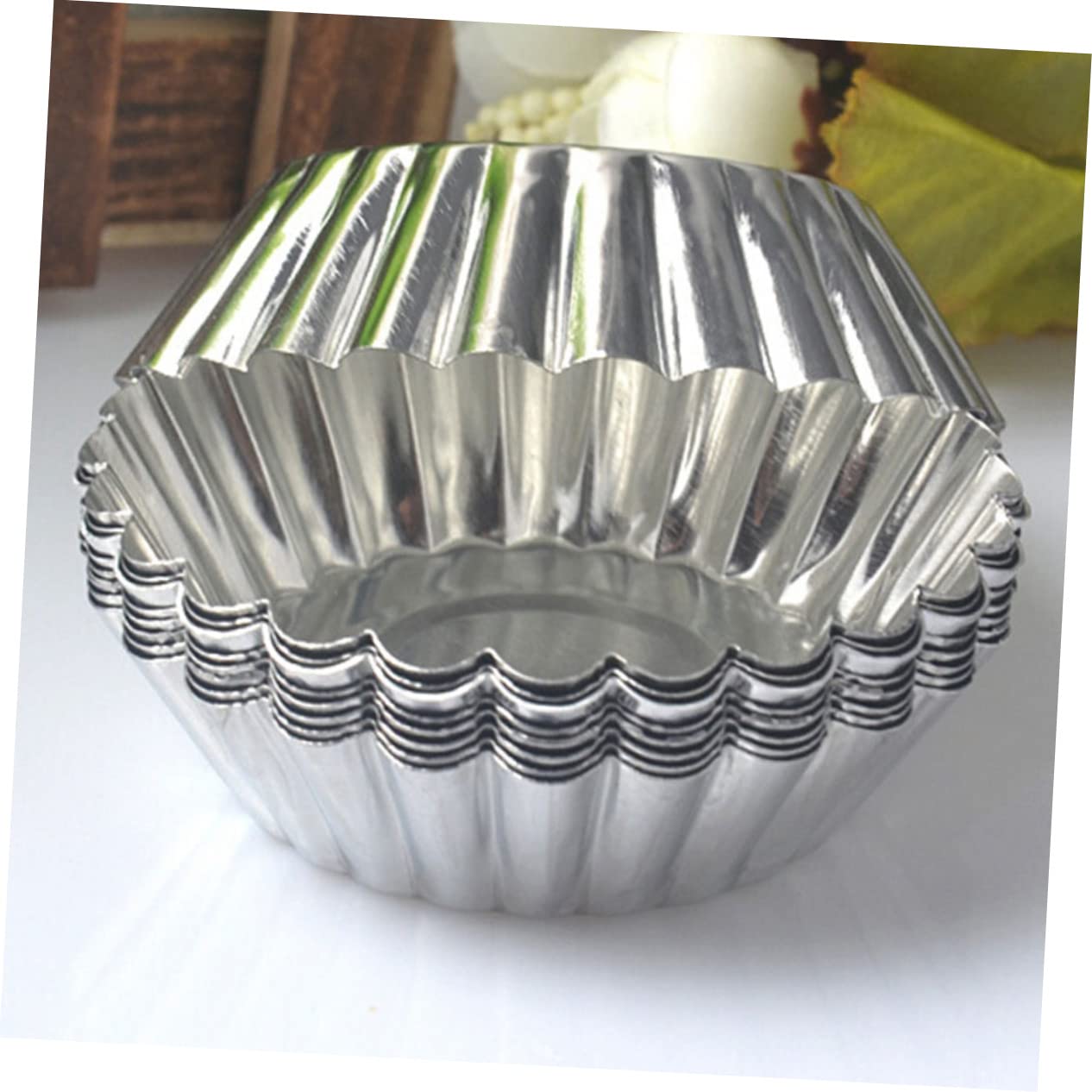 100piezas Molde Para Tarta De Huevo Antiadherente De Metal Para Hornear Magdalenas Pasteles y Galletas