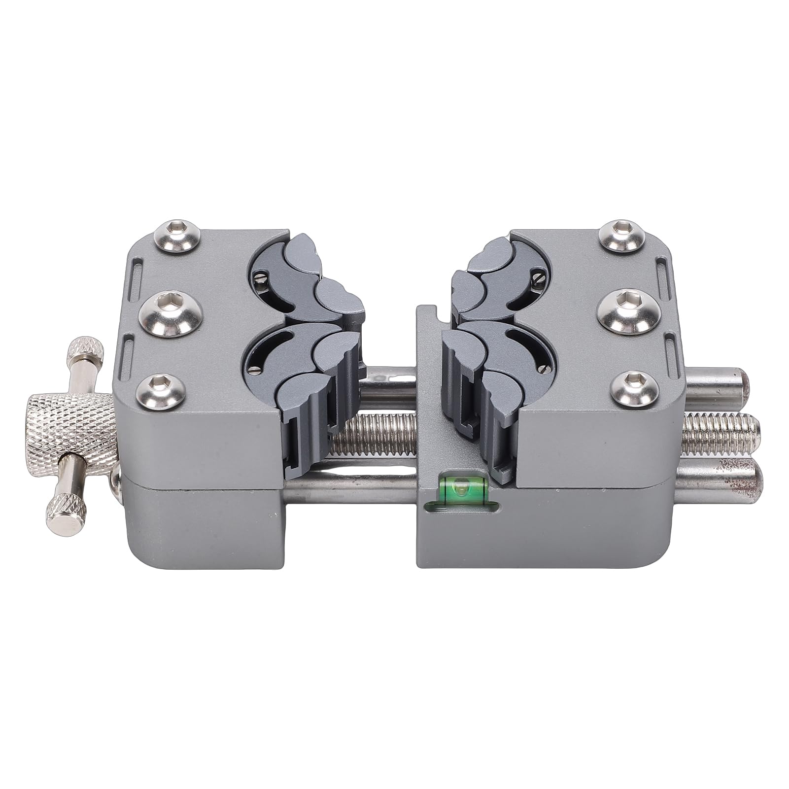 Tornillo de banco fractal de acero inoxidable 304, diseño multimandíbula, base antideslizante para manualidades, reparación electrónica (portabrocas de acero inoxidable)