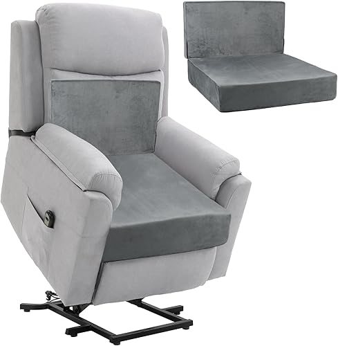 MINUPWELL Juego de cojines reclinables extragrandes para ancianos, 100% espuma viscoelástica, 20 x 20 x (4 + 3) pulgadas de altura, soporte de