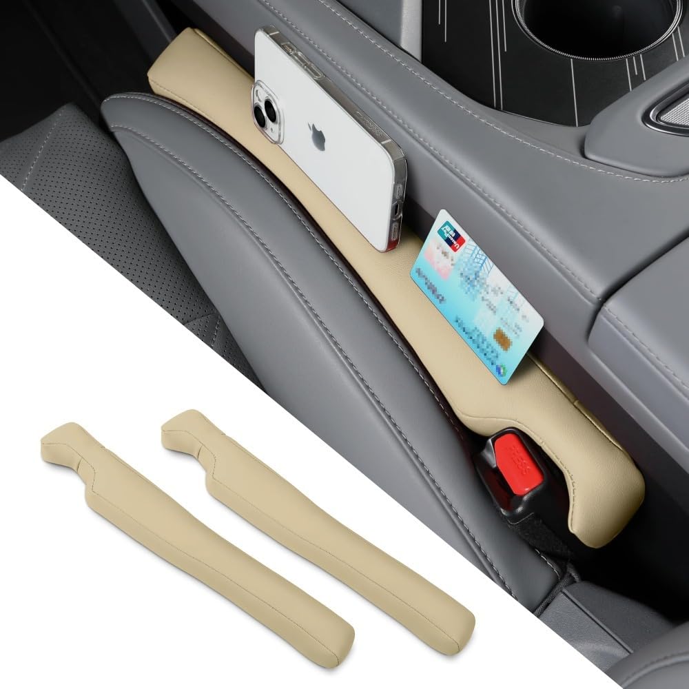 Mauxpiao A Pack Of 2 Pu Leather Car Seat Gap Fillersartificial Leather Seat Gap Organizers, Prevents Keys, Phones & Small Items From Falling, Fits Seat Gaps 3.5–6 Cm (Black) Rewr/A/2 Pack