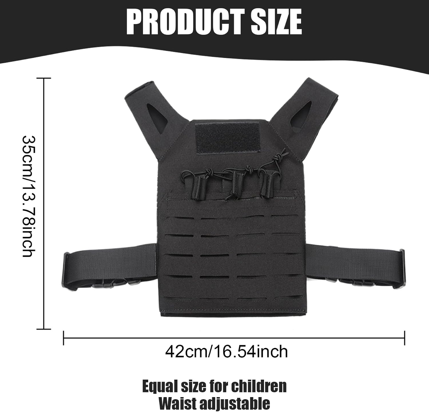 Kids Tactical Vest, Waterproof & Wear-Resistant Nylon Tactical Vest with Adjustable Belt One Size Airsoft Kids