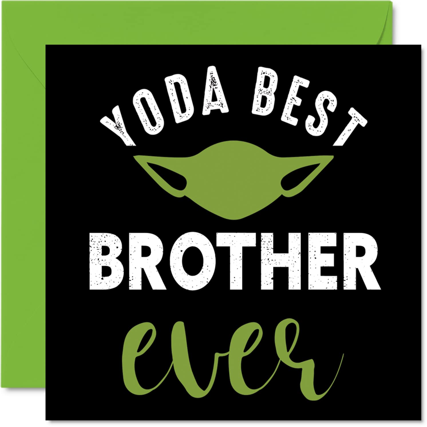 Funny Birthday Cards for Brother - Yoda Best - Joke Happy Birthday Card for Brother from Sister, Banter Gifts, 145mm Sibling Greeting Cards Gift