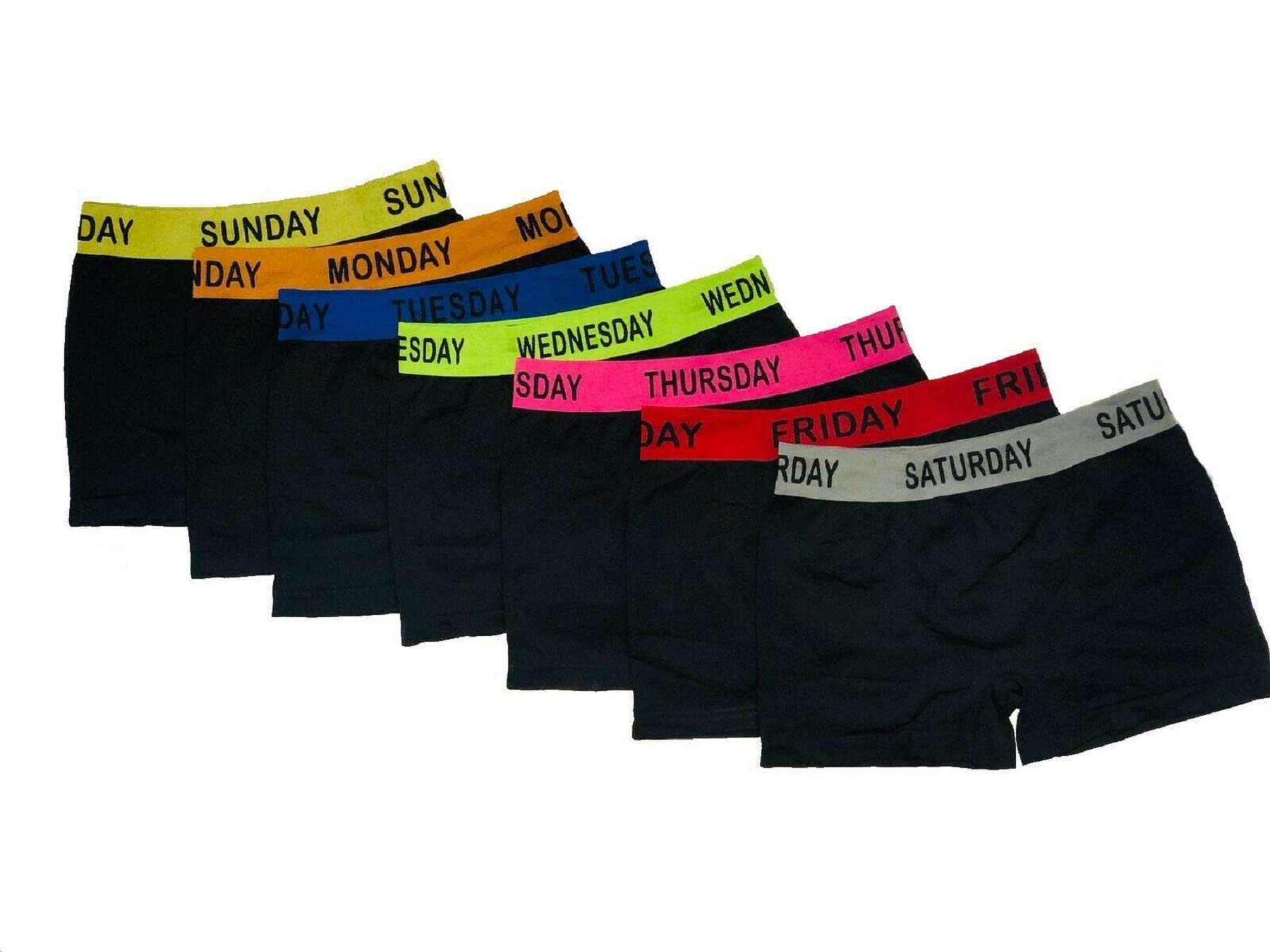 Voice7 Mens Boxer Shorts 7 Days Pack (Monday To Sunday) Weekdays Weekend Novelty Underwear Boxers (Pack-7, Large)